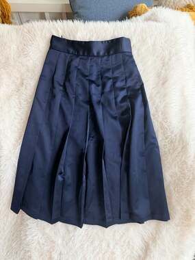 NOMIA Navy Blue Pleated Midi Skirt